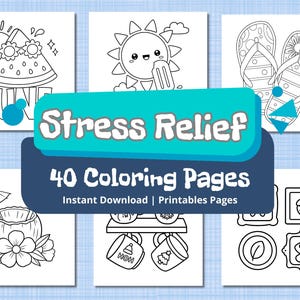 Stress Relief Coloring Book for Kids & Teens | Printable PDF | Fun Relaxing Activity Pages | Instant Digital Download