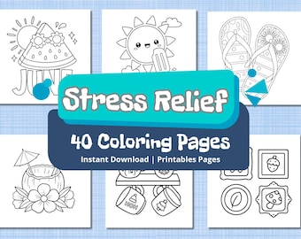 ストレス解消ぬり絵：楽しくリラックスできる40ページ（印刷可能なPDF）