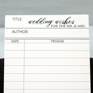 Wedding Wishes Library Card Literary Wedding Library Theme Book Theme Guest Card Wedding Shower Advice Card Guestbook Handmade image 2