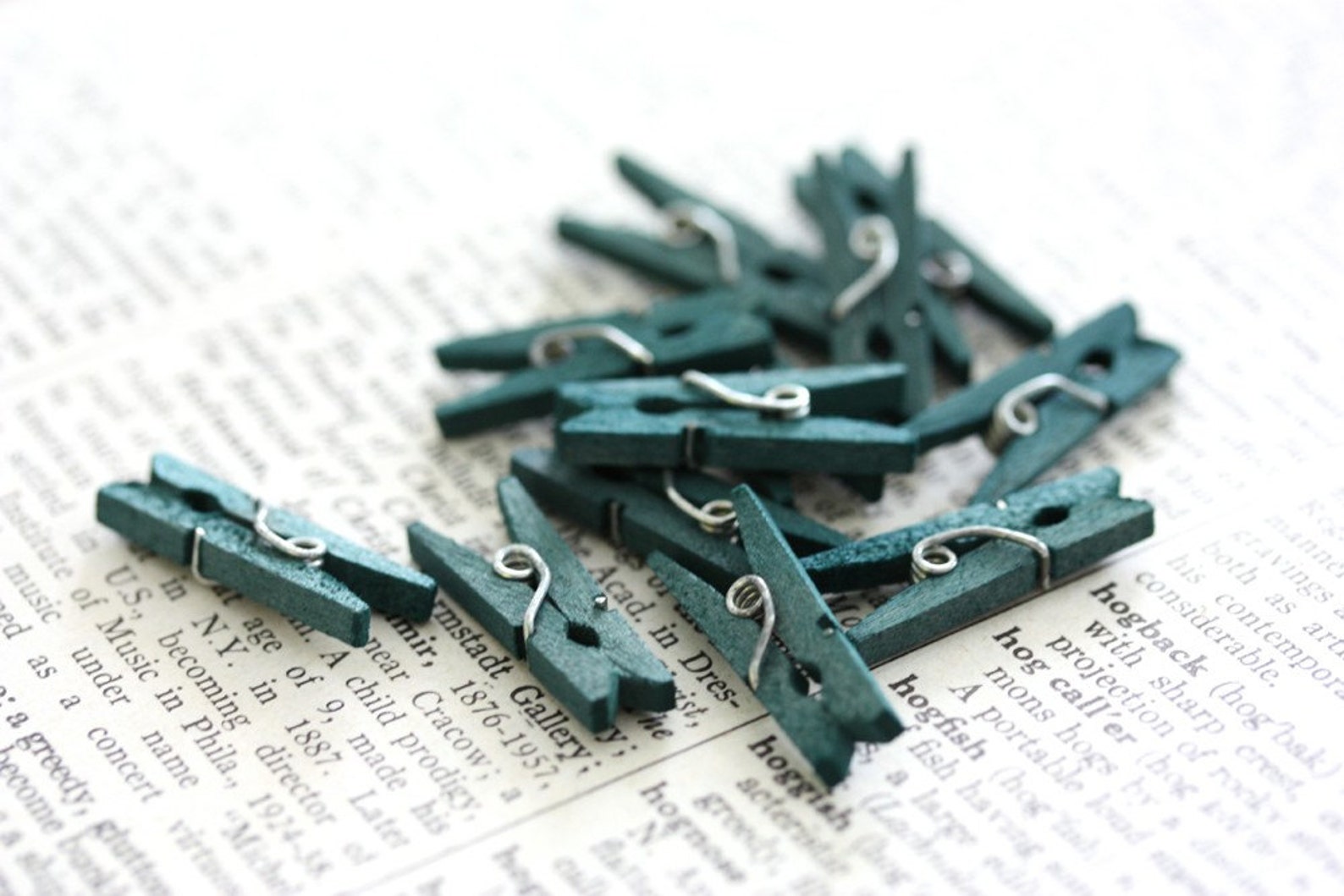 LAST BATCH Handstained Mini Clothespins Peacock Blue Etsy