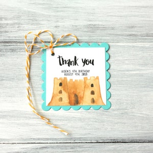 Beach Birthday Bash Thank You Gift Tag Personalized Nautical Theme Beach Party Summer Childrens Birthday Party Favor Tag image 2