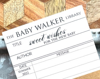 Baby Shower Library Card - Book Theme - Book Insert - Guest Card - Wishes for Baby - Guestbook - New Baby's Library