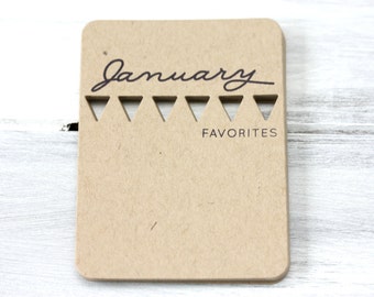 Pocket Scrapbooking - Snippets - Monthly Favorites - Calendar Cards - Set of 12 - Kraft- Project Life - Journaling Cards