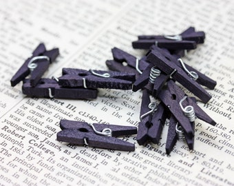 LAST BATCH - Hand-Stained Mini Clothespins - Navy Blue - Embellishment - Scrapbooking - Card Making - Planning - Craft Supply