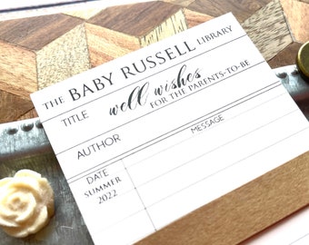 Baby Shower Library Card - Book Theme - Book Insert - Guest Card - New Parent Advice - Guestbook - New Baby's Library