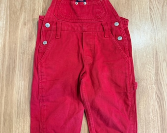 EUC Vintage Jordache denim rode corduroy kinderoveralls - maat 2T