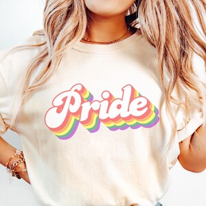 Comfort Colors Pride T-Shirt: Retro Rainbow LGBT Tee