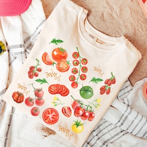 Comfort Colors® Tomato Shirt, Fruit Shirt, Botanical Shirt, Cottagecore Clothing Vegan Shirt, Garden Shirt Vegetable Shirt,Aesthetic Clothes