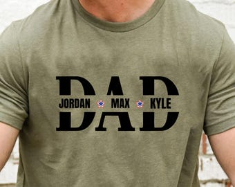 Custom Dad Shirt with Kids Names, Father's Day Shirt, Personalized Dad Shirt, Dad T-Shirt, New Dad Shirt, Daddy Shirt, Birthday Gift Dad Tee