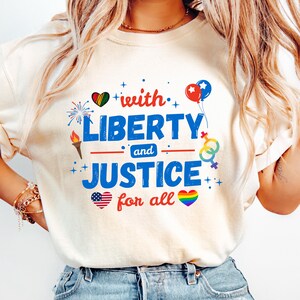 Mit Freiheit und Gerechtigkeit für alle Shirt: BLM, LGBT, Human Right Tee