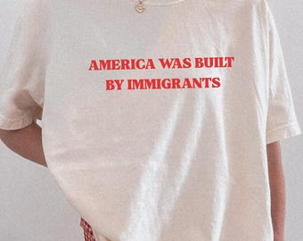 Embroidered Pro Immigration Comfort Colors Shirt: Human Rights Tee