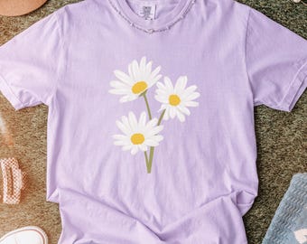 Camisa Daisy de Comfort Colors: camiseta vintage con flores silvestres