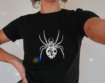 Camiseta vintage con estampado de araña para bebé: camiseta de moda Y2K