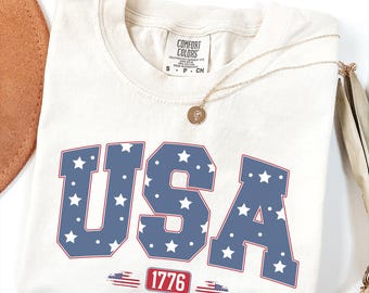 Camiseta Comfort Colors USA del 4 de julio: Camisa patriótica retro