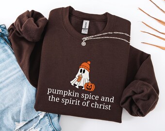 Christian Halloween Shirt: Ghost, Pumpkin Spice, Bible Verse - Women's Faith Apparel