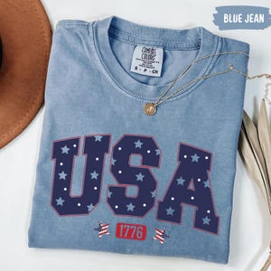 Comfort Colors® Retro USA, 4th of July Tshirt, America Fourth Tee, Womens 4th of July Shirt, America Patriotic Shirt, Independence Day