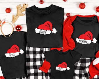 Camisetas navideñas familiares a juego, camiseta navideña familiar, camisetas navideñas a juego, camiseta navideña personalizada, camiseta navideña familiar con nombre personalizado