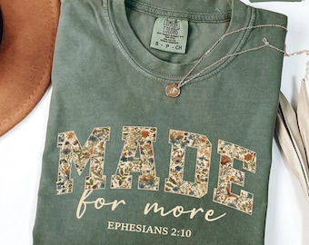 Camiseta Comfort Colors® con versículo bíblico, camiseta cristiana para mujer, camiseta de Jesús, regalo cristiano, camiseta cristiana, camiseta de amor y gracia.