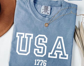 Retro USA Comfort Colors Shirt: 4th of July Patriotic Tee