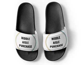 Middle Aisle Purchase Men’s Sliders – Funny Middle Aisle Gift, Birthday or Retirement Present