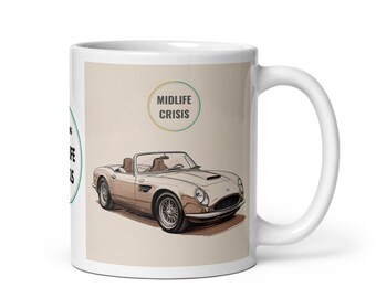 Midlife Crisis Sports Car Ceramic Mug – Funny Retirement Gift