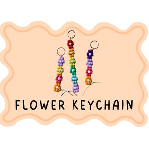 Flower Pony Bead Keychain