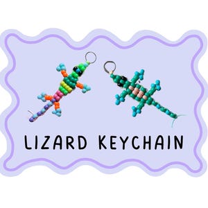 Lizard Pony Bead Keychain