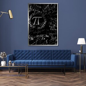 Matheformeln Wandkunst, Große Abstrakte Formel Leinwanddruck, Modernes Mathe Klassenzimmer Dekor, Geschenk für Wissenschaftslehrer, Schwarz und Weiß Büro Art