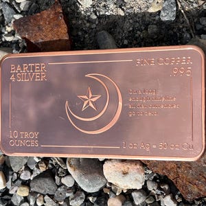 10 Unzen Kupferbarren • Halbmond & Ahornblatt Design • .995 Cu • Barter 4 Silber • Sammlerstück • Alchemie inspirierte Metallkunst