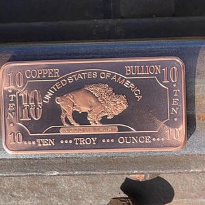 Sztabka miedziana 10 oz – wzór American Buffalo – .999 Cu Fine – CMC Mint – kolekcjonerski sztabka – prezent dla niego – 10 uncji trojańskich
