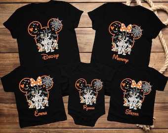 Custom Halloween Disney shirt, Group Halloween Disneyland shirts, Disneyland Trip 2024 Family Mickey Halloween Shirt, Halloween Costume Kids