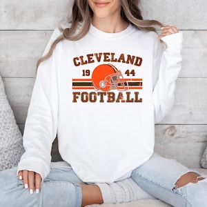Distressed Cleveland Football Shirt Comfort Colors Browns Football Crewneck Retro Browns Shirt for Browns Football Fan Cleveland Browns Gift