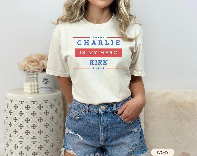 Charlie Kirk is my Hero Shirt, Charlie Kirk Sweatshirt, Make America Great Again, Donald Trump, Pray for Charlie Kirk Shirt image 3