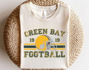 Distressed Green Bay Football Shirt, Green Bay Football Crewneck, Retro Packers Shirt, Gift for Packers Football Fan, Green Bay Packers Gift