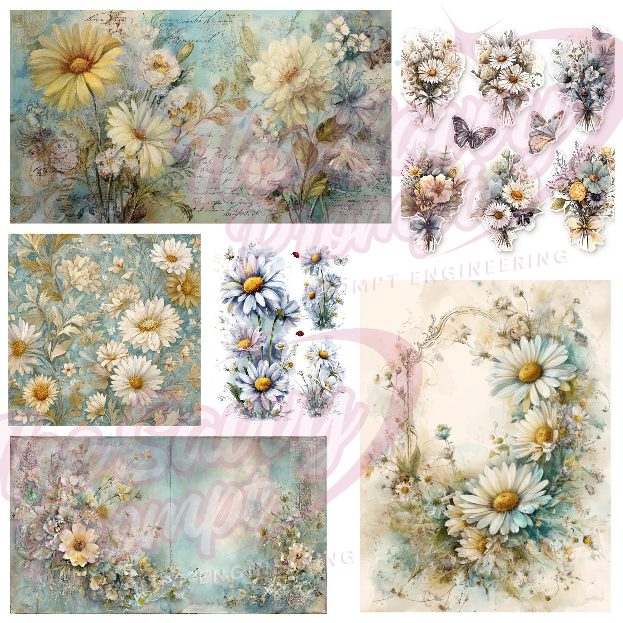 25 Daisy Themed AI Prompts - Digital Journaling & Craft Prompt Collection - Instant Digital Download - Thumbnail 2