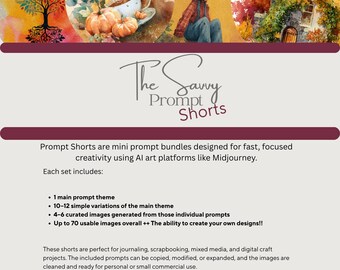 Autumn AI Art Prompts – Midjourney, 10 Variations (40 Images)