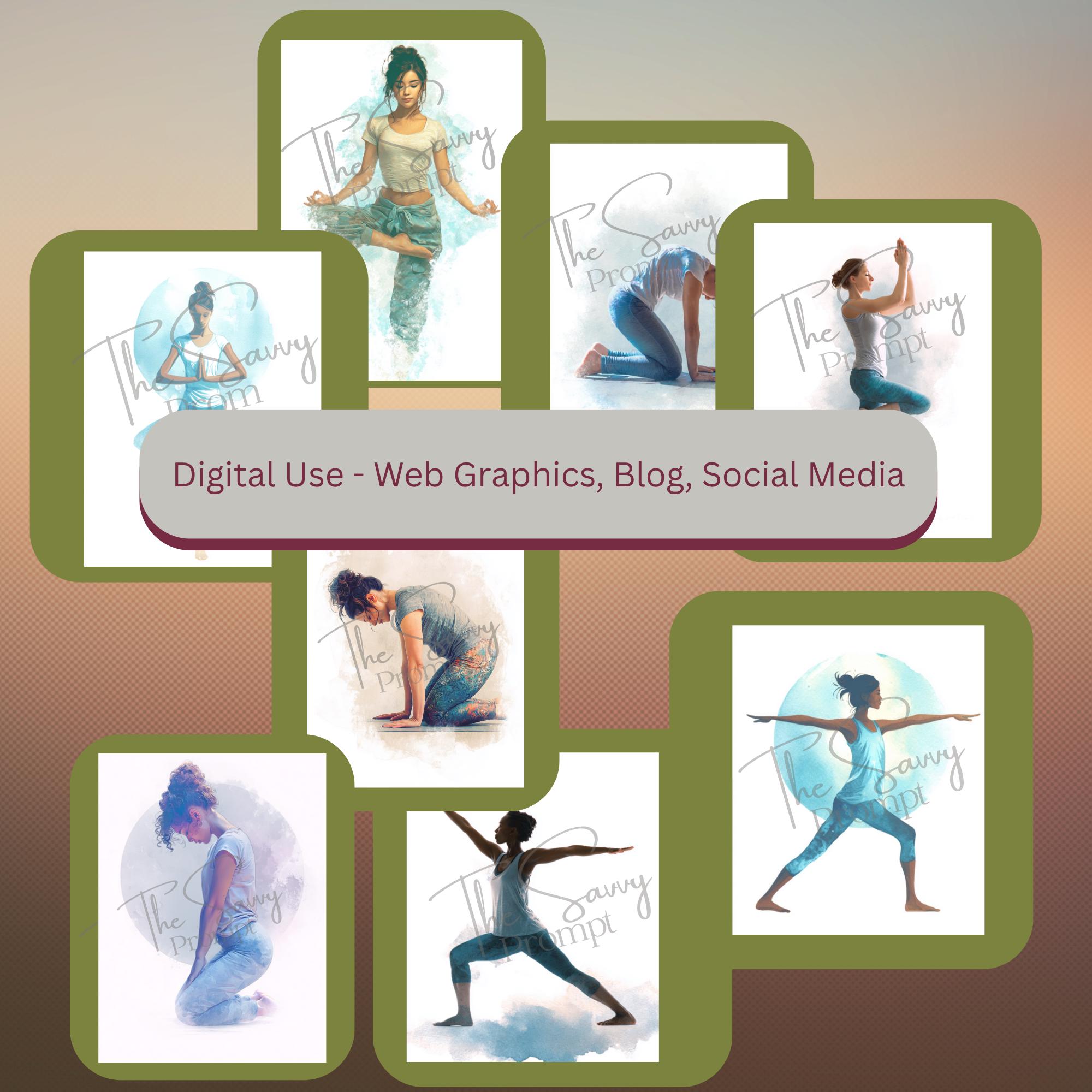AI Prompt Short –Yoga Life| 1 Midjourney Prompt with 10 Variations + 40 AI personal/ commercial use images | Journal, Stationery Papers - Thumbnail 6
