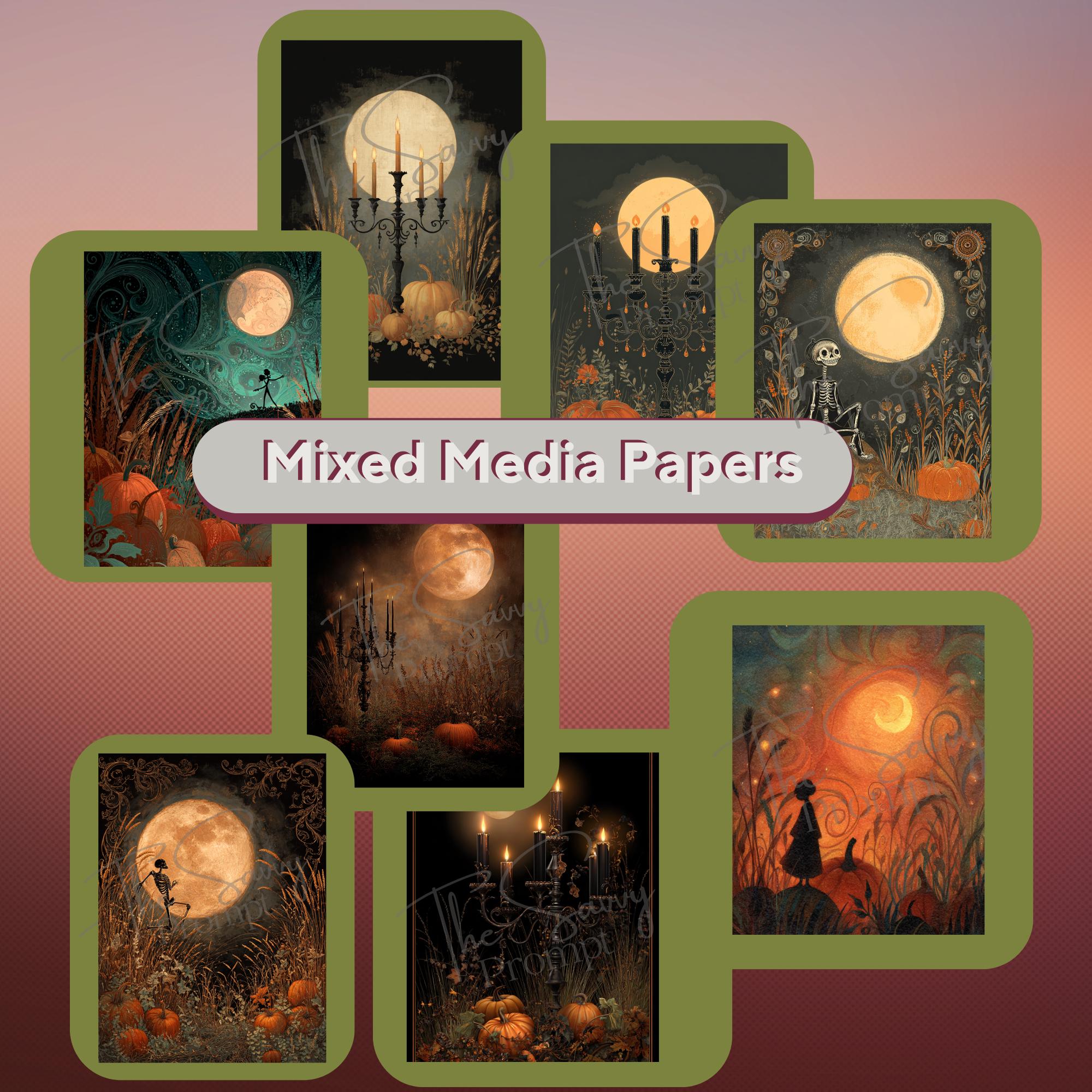AI Prompt Short - Moody Halloween 1 Midjourney Prompt with 12 Variations + 48 AI personal/ commercial use images | Journaling,Stationery - Thumbnail 5