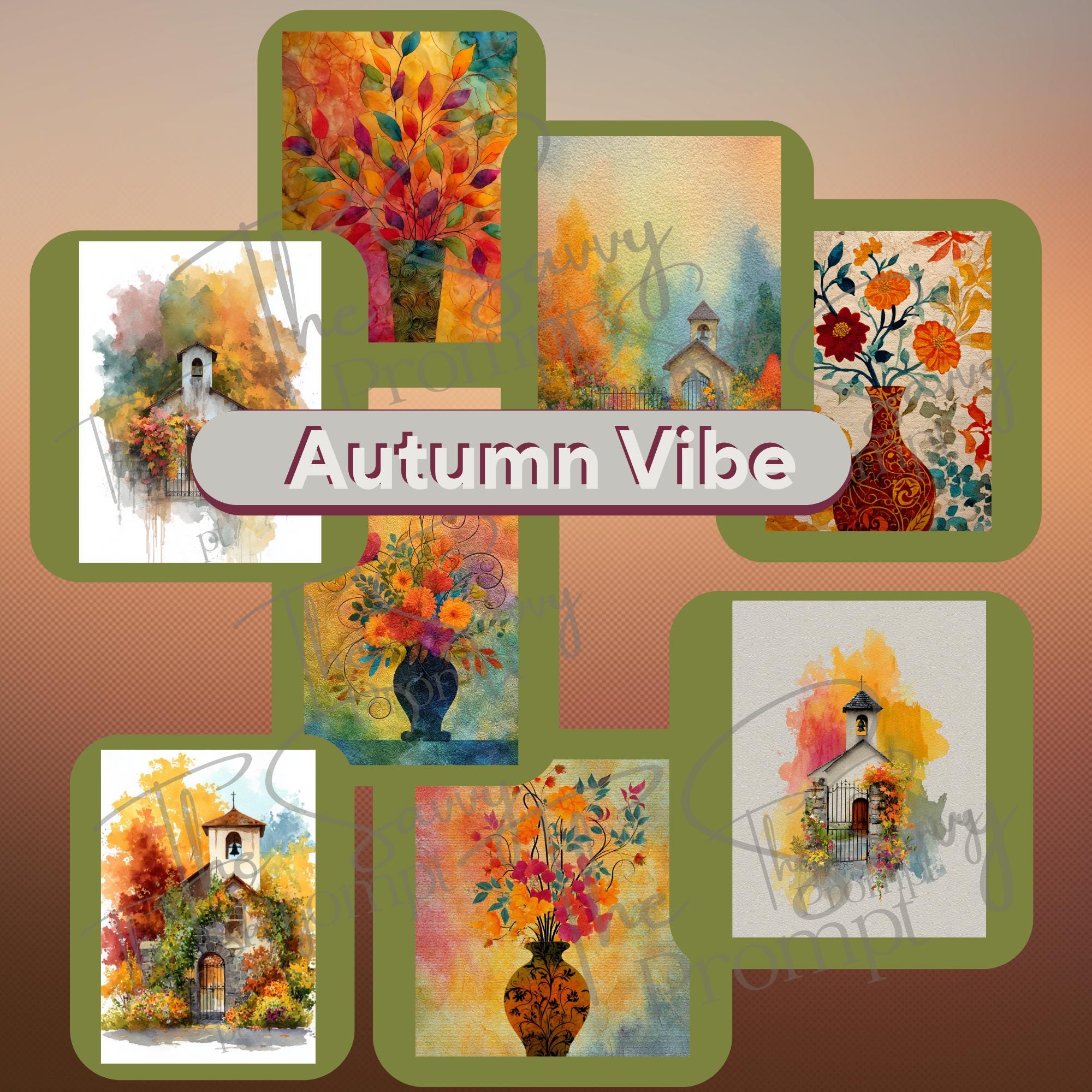 AI Prompt Short –Autumn Vibe | 1 Midjourney Prompt with 10 Variations + 40 AI personal/ commercial use images | Journal, Stationery Papers - Thumbnail 2