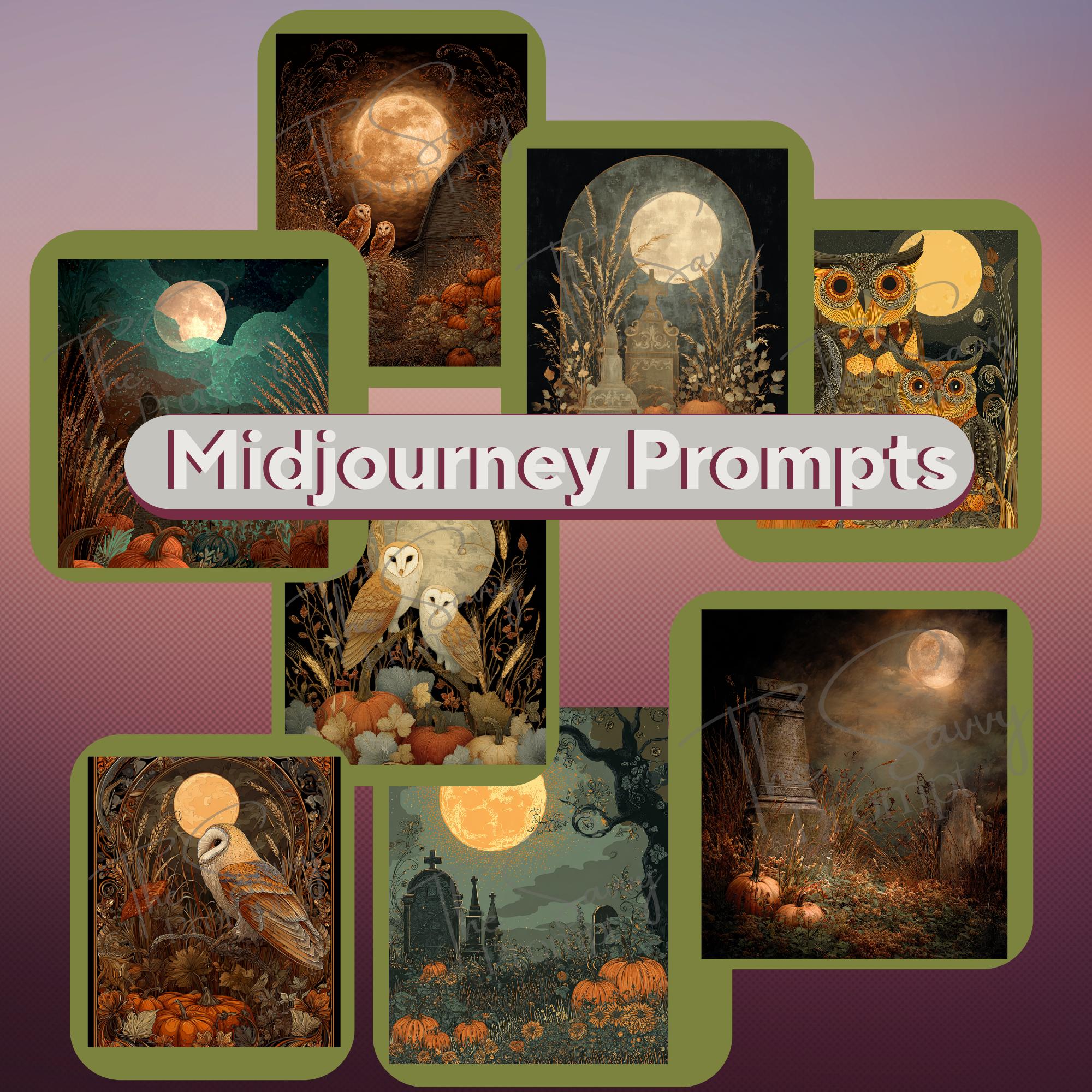 AI Prompt Short - Moody Halloween 1 Midjourney Prompt with 12 Variations + 48 AI personal/ commercial use images | Journaling,Stationery - Thumbnail 3