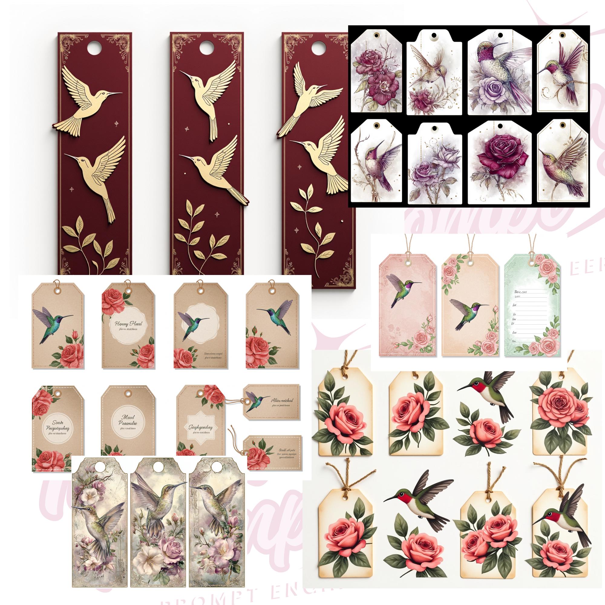 25 Hummingbird and Roses Themed AI Prompts - Digital Journaling & Craft Bundle - Instant Digital Download - Thumbnail 3