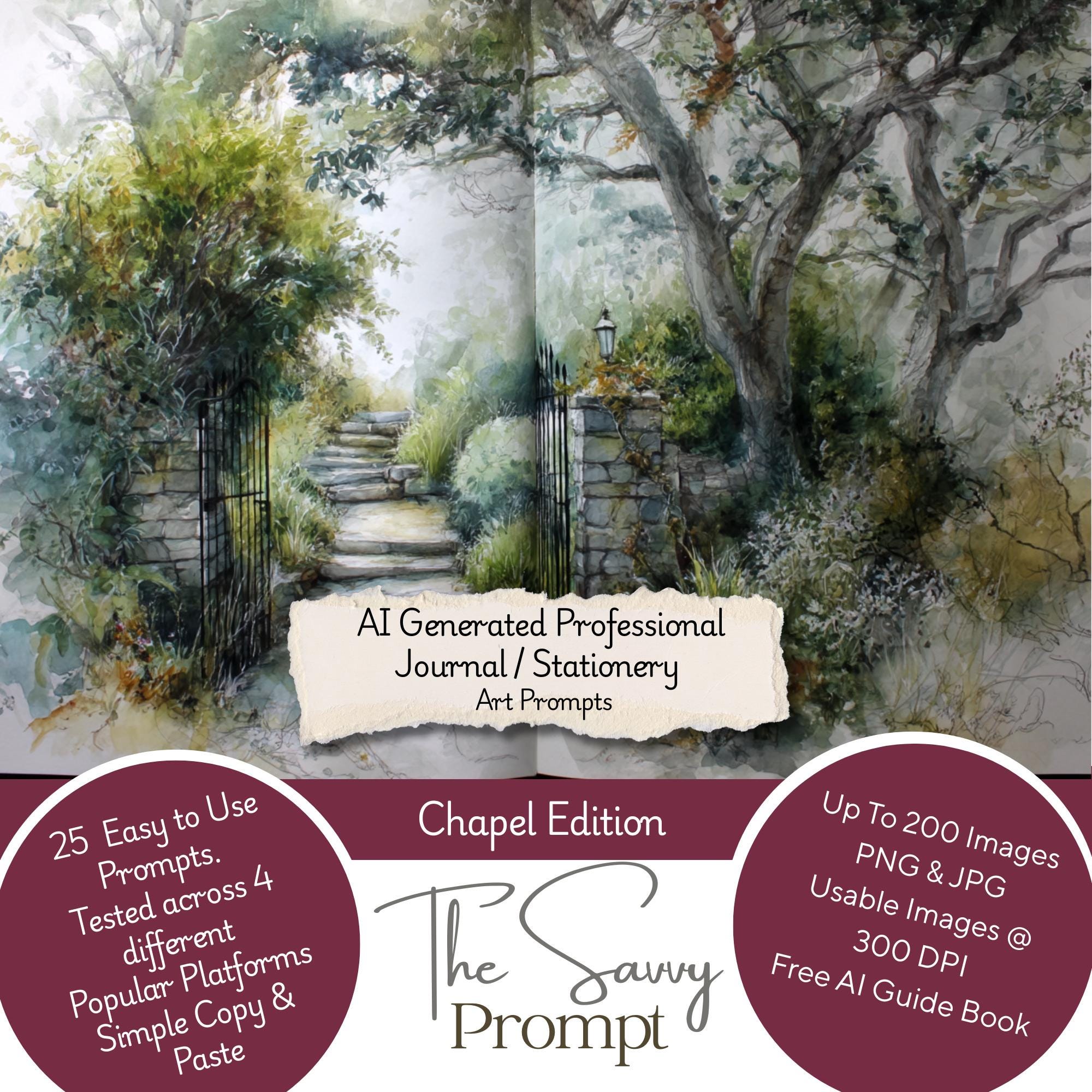 25 Chapel/Christian Themed AI Prompts - Digital Journaling & Craft Prompt Collection - Instant Digital Download