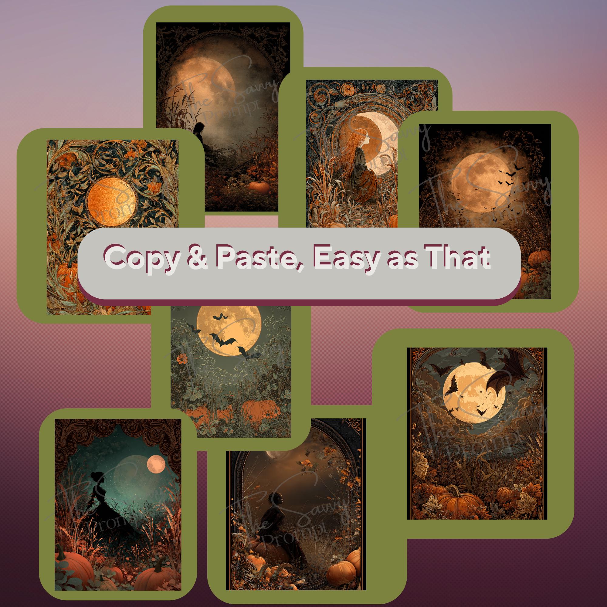 AI Prompt Short - Moody Halloween 1 Midjourney Prompt with 12 Variations + 48 AI personal/ commercial use images | Journaling,Stationery - Thumbnail 6