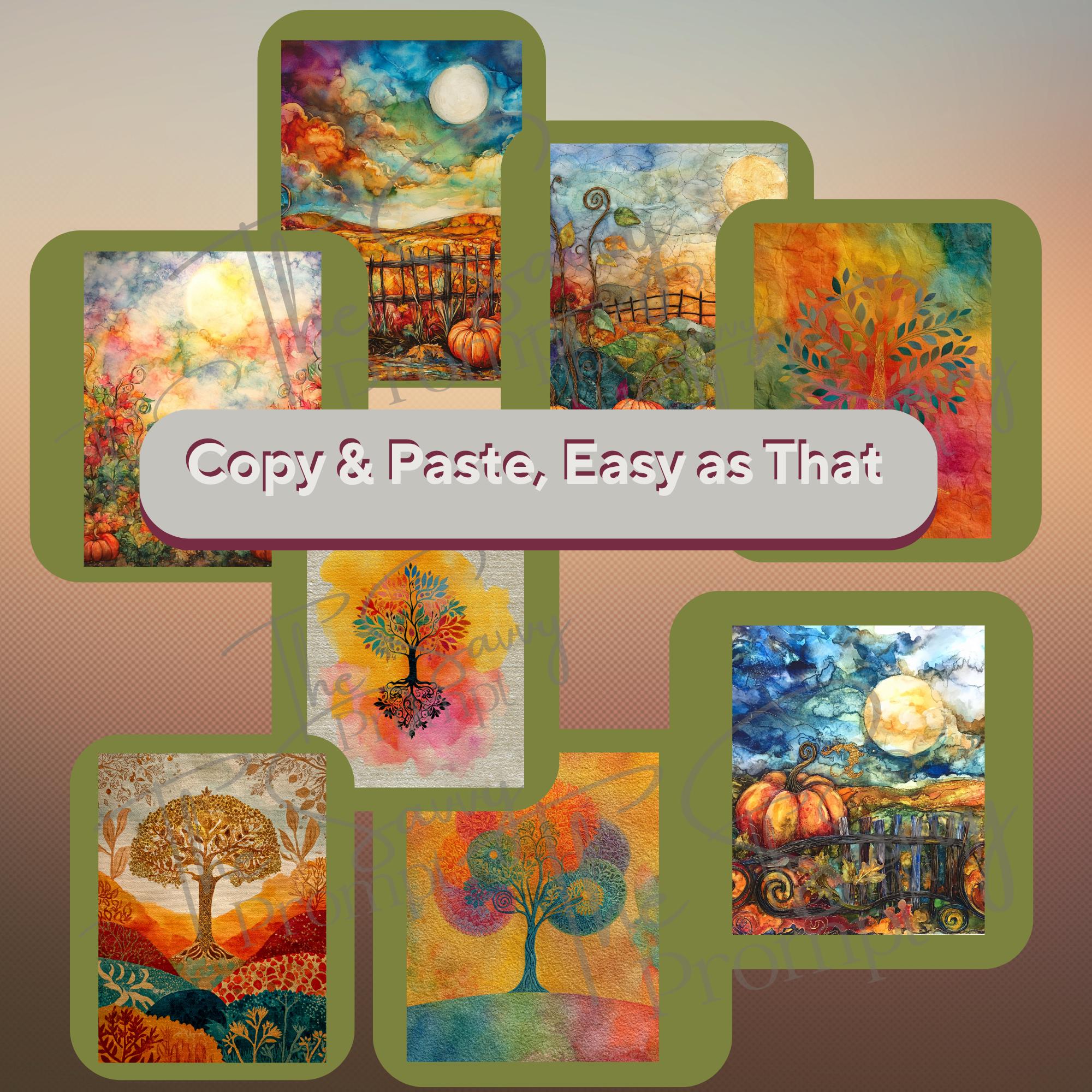 AI Prompt Short –Autumn Vibe | 1 Midjourney Prompt with 10 Variations + 40 AI personal/ commercial use images | Journal, Stationery Papers - Thumbnail 6