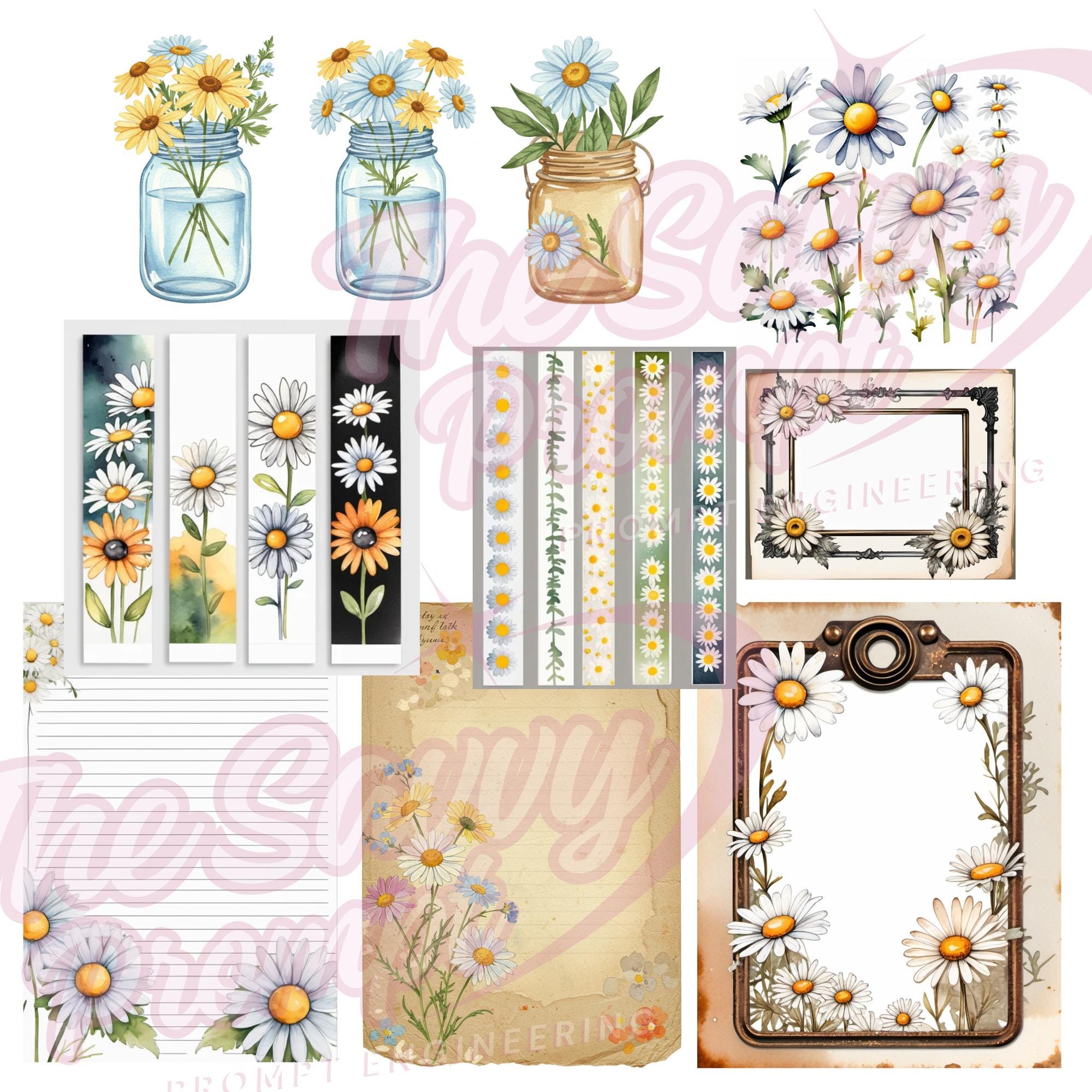 25 Daisy Themed AI Prompts - Digital Journaling & Craft Prompt Collection - Instant Digital Download - Thumbnail 5