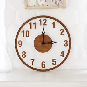 Acrylic wall clocks with numbers, Simple wall clock wood, Minimalist wall clock, Rustic wall clock, Clock with numbers, Modern wood clock