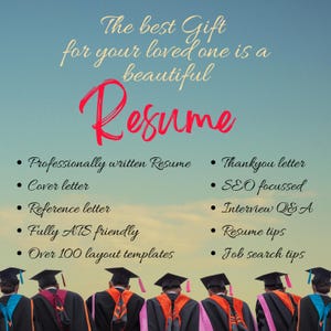 Servicio de redacción de CV, plantilla de CV y carta de presentación, plantilla de CV, redactor de CV, creador de CV, regalo para ella, regalo para él