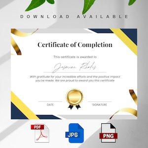 Certificate of Completion Template, Canva Certificate Template, Training Certificate, Editable Certificates Printable, Certificate Award