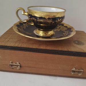 Echt Kobalt Weimar Porcelain Demitasse Cup and Saucer-Made in Germany