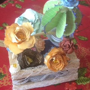 Paper Flower Succulent Arrangement for Gift or Centerpiece